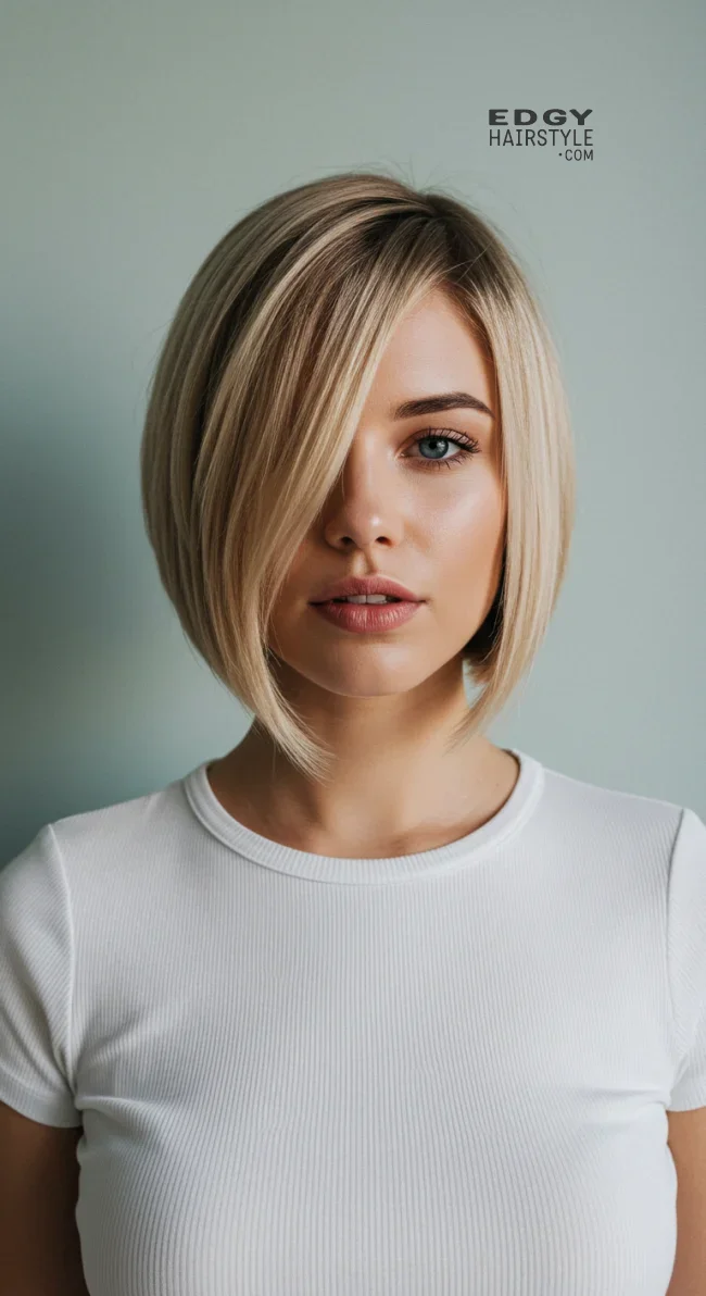 2. Side-Parted Bob | Flattering Hairstyles For Round Faces: Unlock Your Best Look!