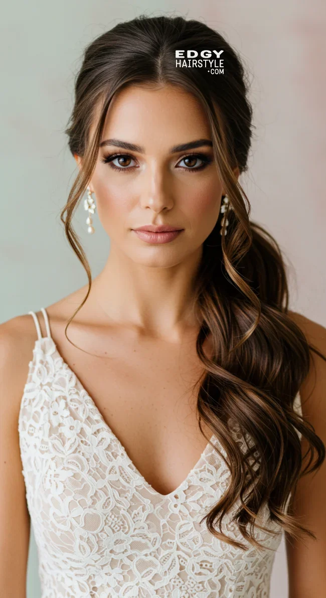 9. Loose Low Ponytail with Curls | How To: Hairstyles For Wedding Guests: 15 Most Beautiful Variants With Step-By-Step Guide