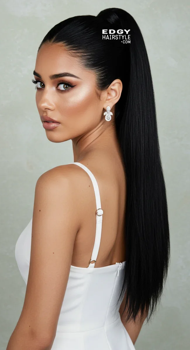 4. Sleek High Ponytail | How To: Hairstyles For Wedding Guests: 15 Most Beautiful Variants With Step-By-Step Guide