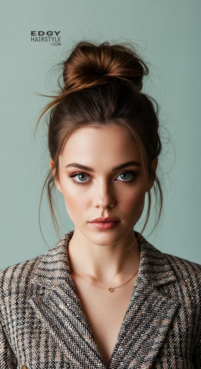 15. Sleek Yet Messy Bun | Perfect Messy Bun Ideas In A Short Time - Hairstyle Trick