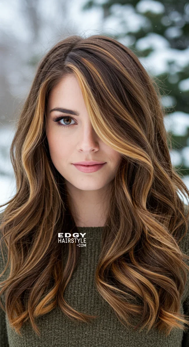 7. Cinnamon Swirl Highlights | 15 Ways To Rock Winter Highlights For Brown Hair