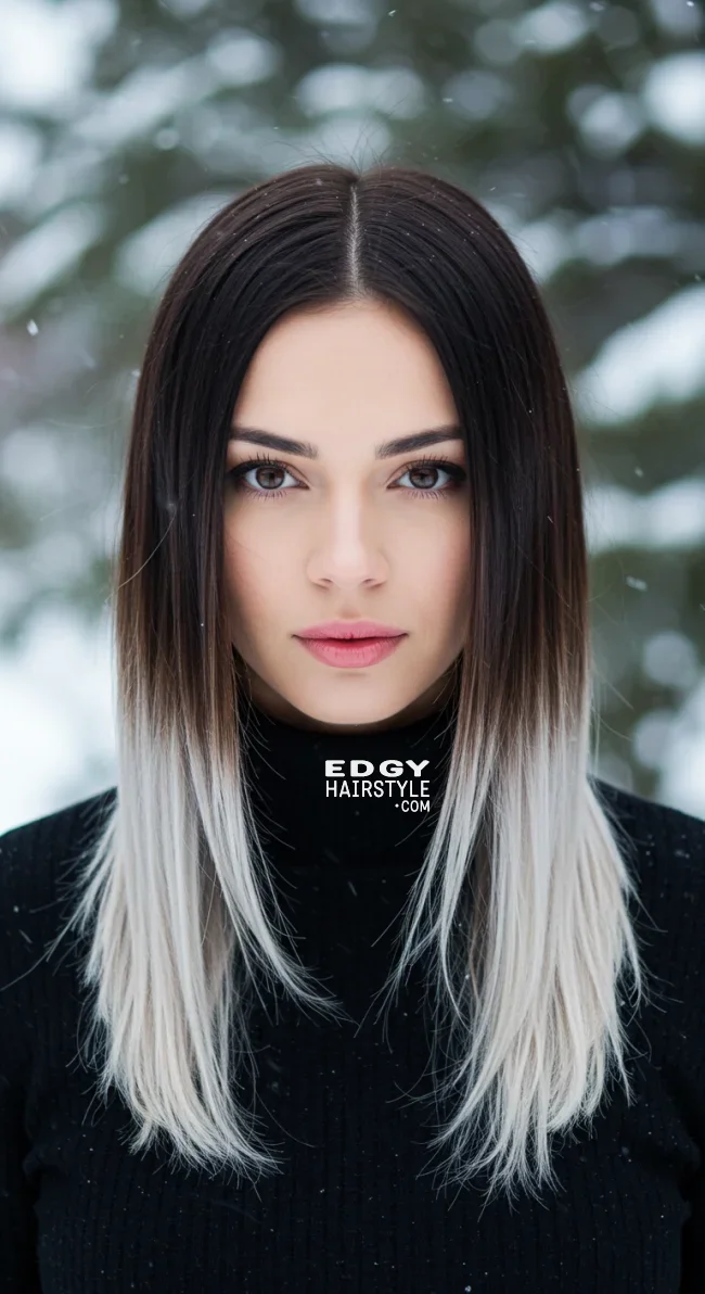 8. Icy Blonde Tips | 15 Ways To Rock Winter Highlights For Brown Hair