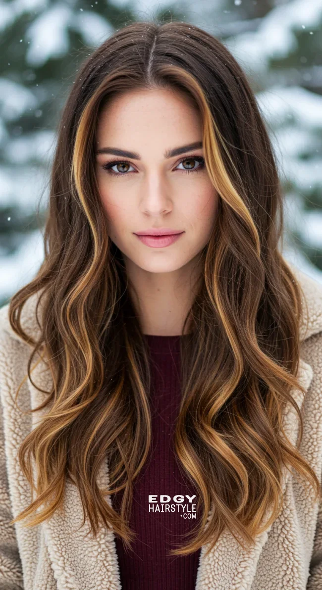 4. Golden Bronde Blend | 15 Ways To Rock Winter Highlights For Brown Hair