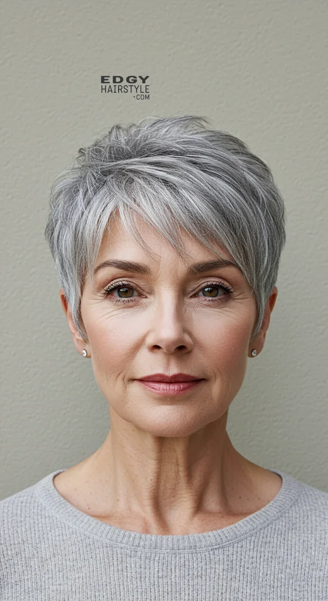 4. Short Feathered Cut | 15 Popular Hairstyles For Women Over 60