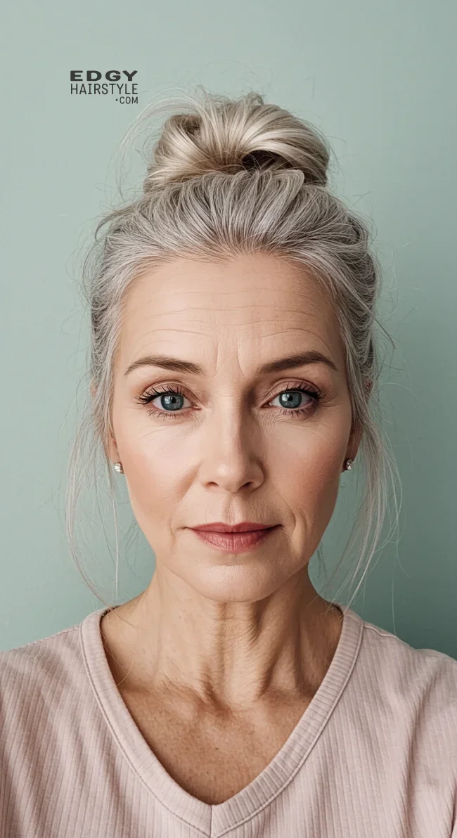 13. Messy Bun | 15 Popular Hairstyles For Women Over 60