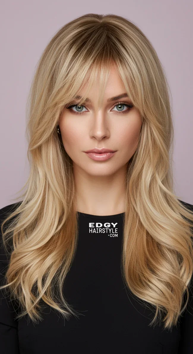9. Side-Swept Bangs for Long, Flowing Hair | How To Style Bangs For Different Hair Textures: 10 Stunning Looks