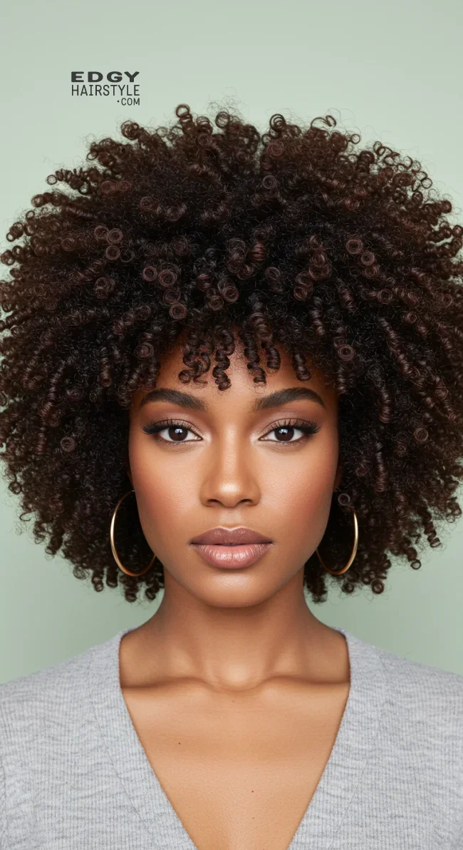 7. Coily Afro Bangs for Kinky Hair | How To Style Bangs For Different Hair Textures: 10 Stunning Looks