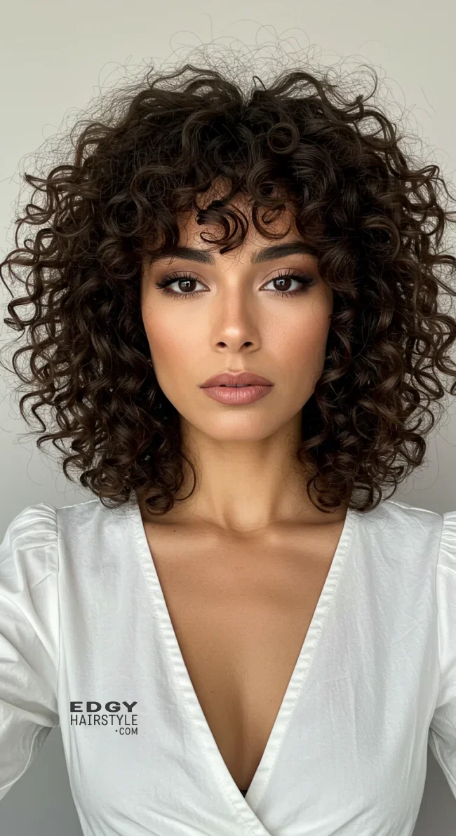 4. Curly Shag Bangs for Naturally Curly Hair | How To Style Bangs For Different Hair Textures: 10 Stunning Looks