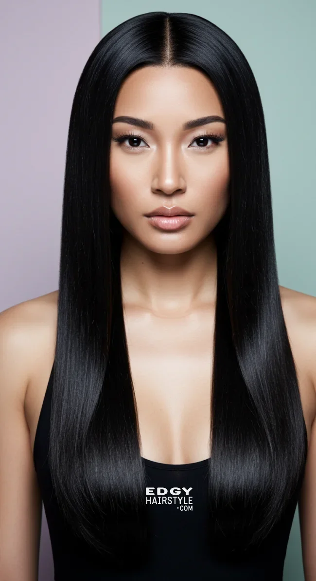 11. Sleek Straight Look | 15 Long Hairstyles For Women Over 50