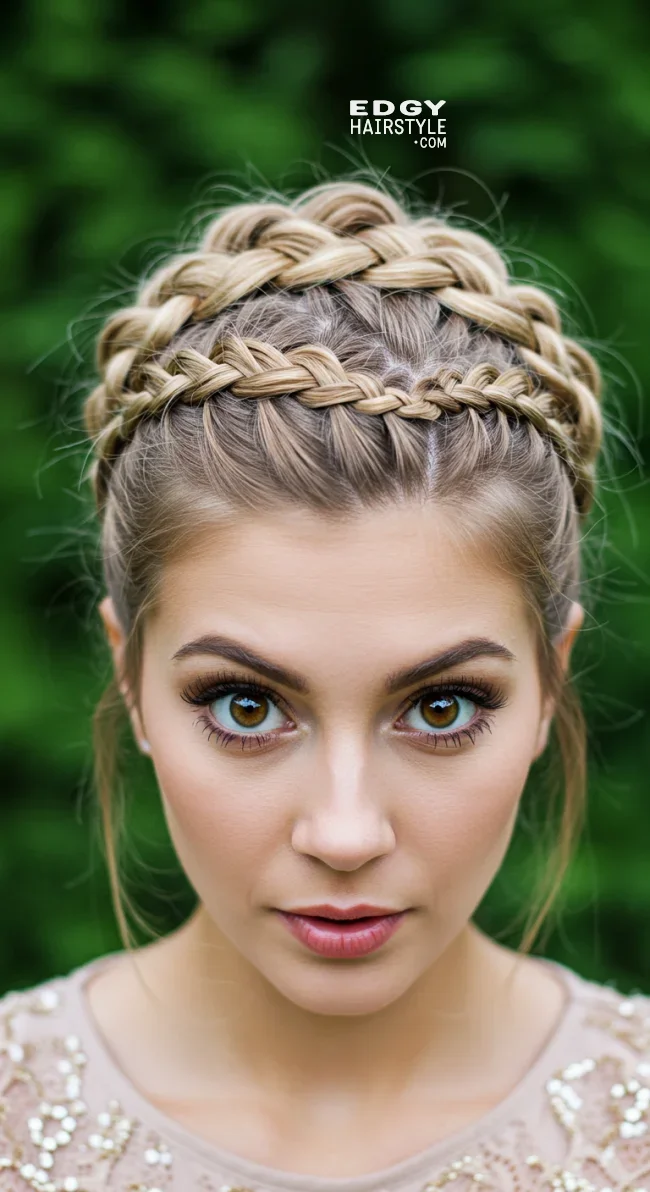 7. Braided Crown | 10 Easy Hairstyles For School