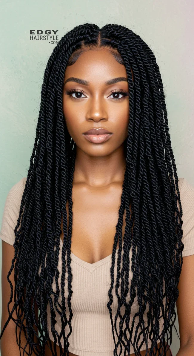 4. Twists (Two-Strand Twists or Senegalese Twists) | 7 Easy Protective Hairstyles To Safeguard Your Natural Hair
