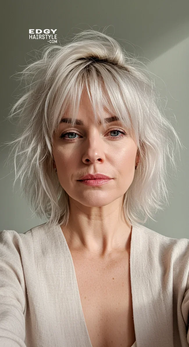 7. Tousled Fringe Bob | Over 50: Fringe Layered Bob For Fine Hair