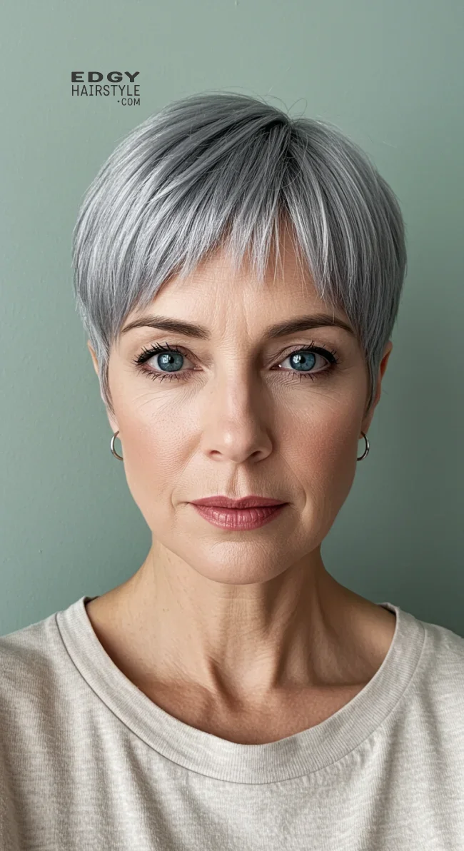 12. Tapered Cut with Defined Bangs | 15 Chic Hairstyles With Bangs For Over 50