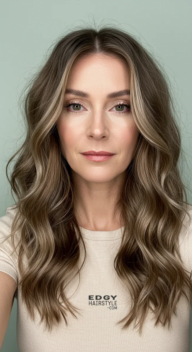 7. Voluminous Wavy Hair with Face-Framing Bangs | 15 Chic Hairstyles With Bangs For Over 50
