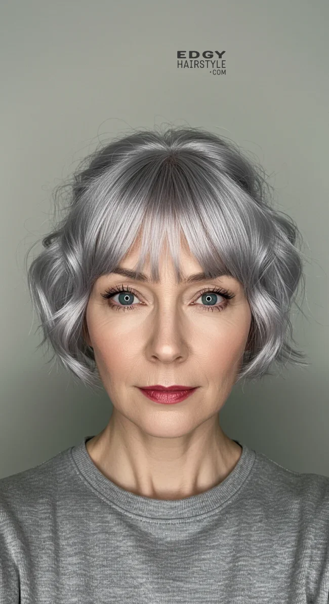 15. Soft Updo with Delicate Fringe | 15 Chic Hairstyles With Bangs For Over 50