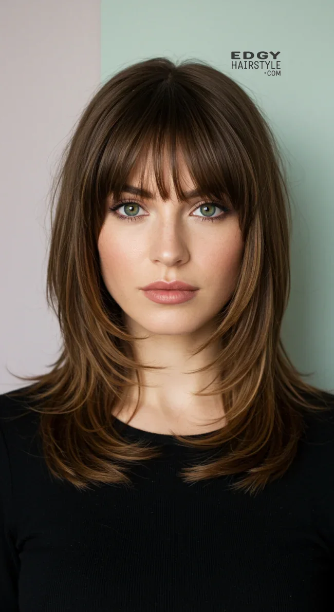 6. Curtain Bangs with Butterfly Layers | 7 Butterfly Haircut – Different Ways To Style This Popular Tiktok Hairstyle