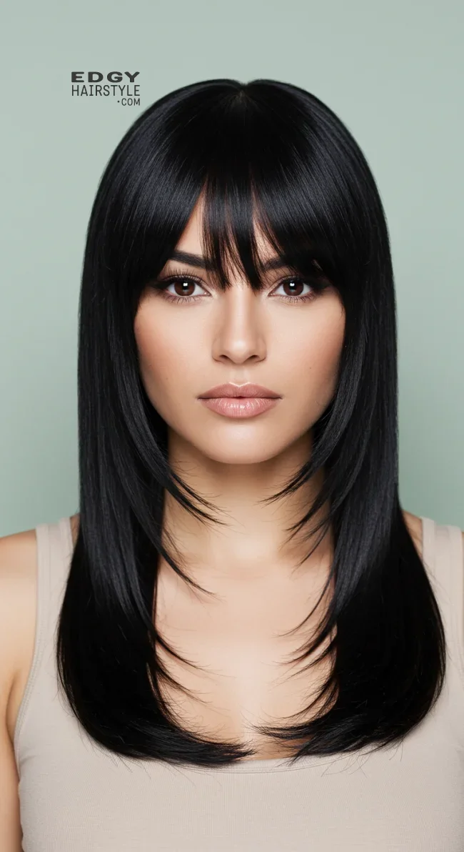 2. Sleek and Straight Butterfly Cut | 7 Butterfly Haircut – Different Ways To Style This Popular Tiktok Hairstyle