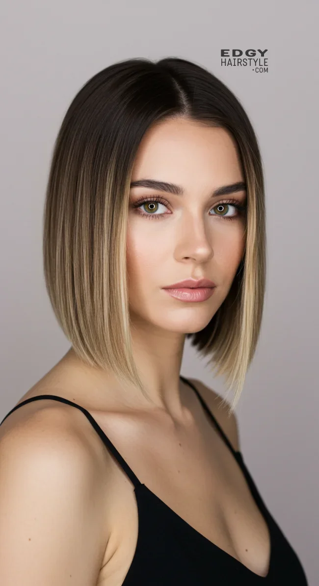 13. Straightened Balayage | Short Hair Balayage: Essential Tips For Stunning Looks