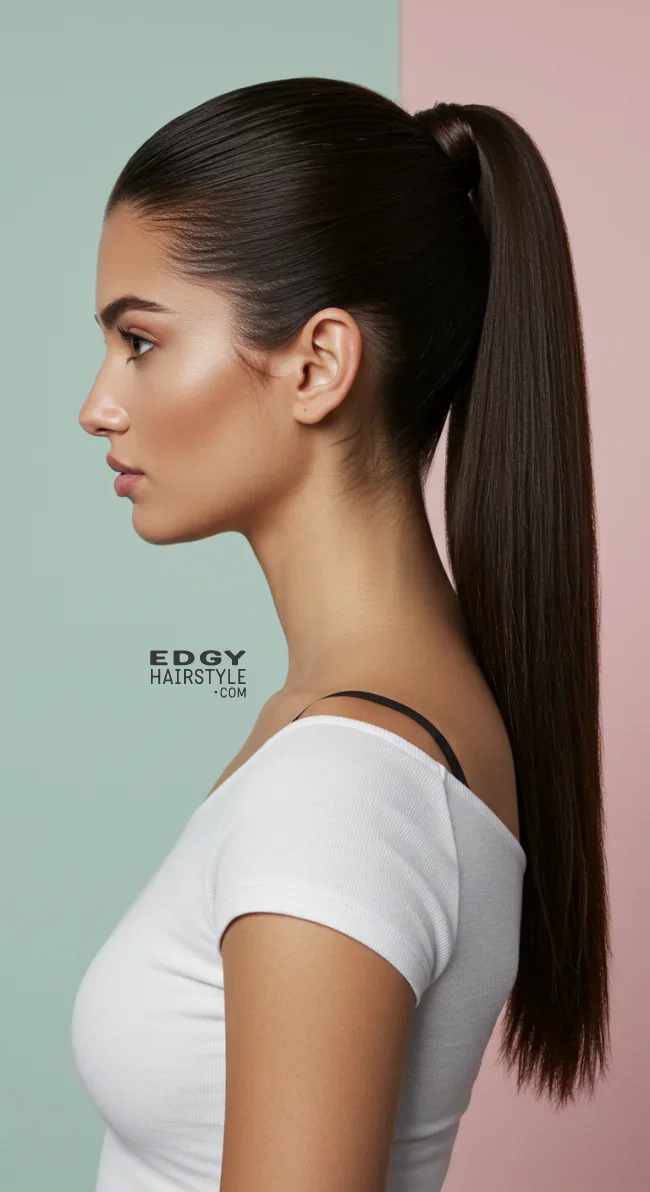 9. Sleek High Ponytail with Lifted Roots | Trendy Hairstyles For Thin Hair That Transform Your Look