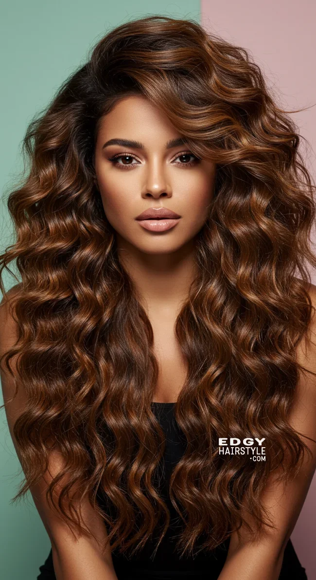 8. Voluminous Curls with Side Parting | Trendy Hairstyles For Thin Hair That Transform Your Look