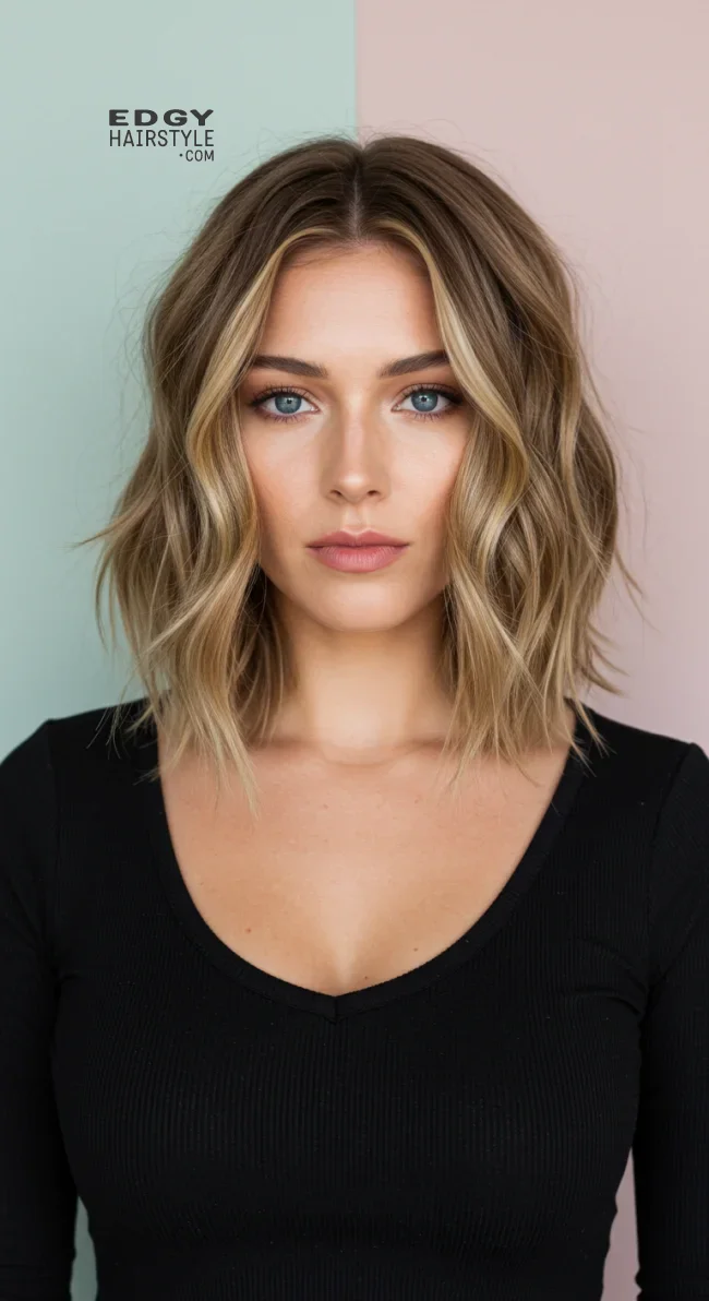 3. Shoulder-Length Lob with Soft Waves | Trendy Hairstyles For Thin Hair That Transform Your Look