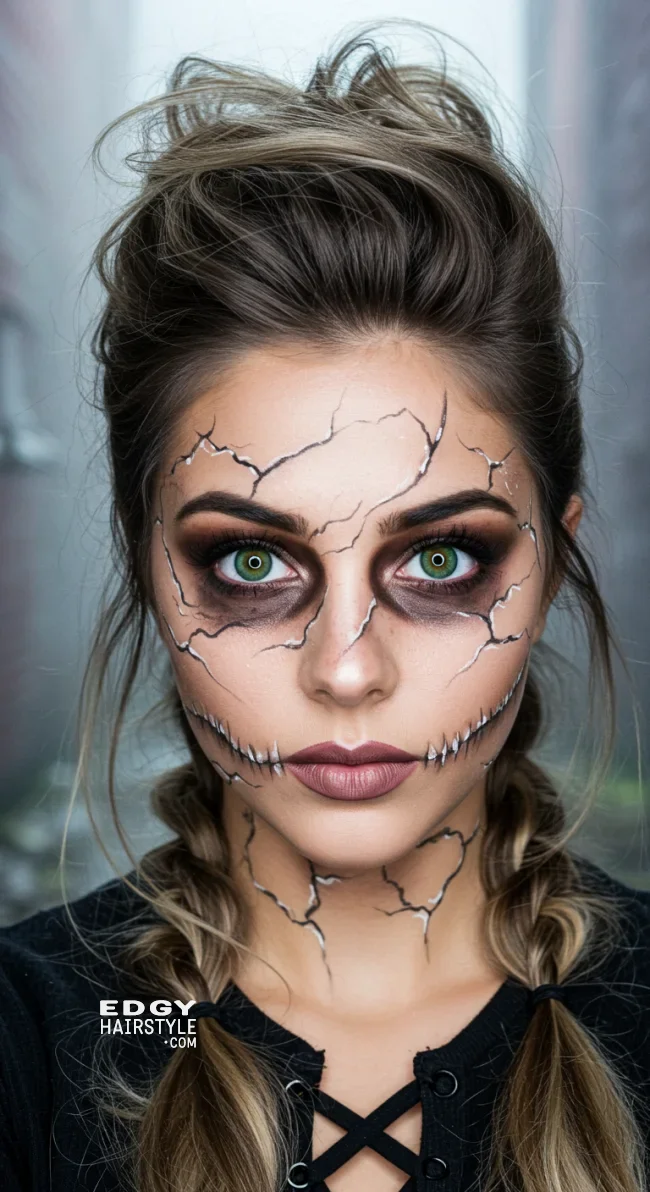 7. Zombie Messy Braid | Cool And Cute Halloween Hairstyles For Girls
