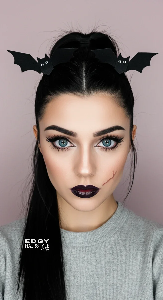 4. Bat Wing Ponytail | Cool And Cute Halloween Hairstyles For Girls