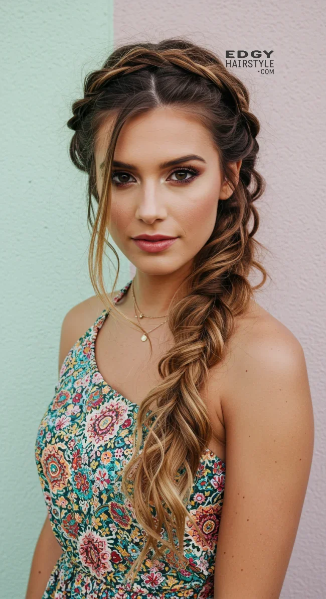 8. Side Braid with Loose Curls | 10 Best Concert Hairstyles: Easy &Amp; Stylish Looks For Every Show