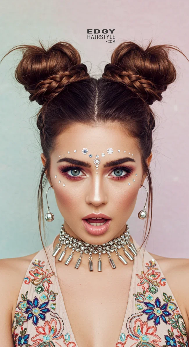 2. Braided Space Buns | 10 Best Concert Hairstyles: Easy &Amp; Stylish Looks For Every Show