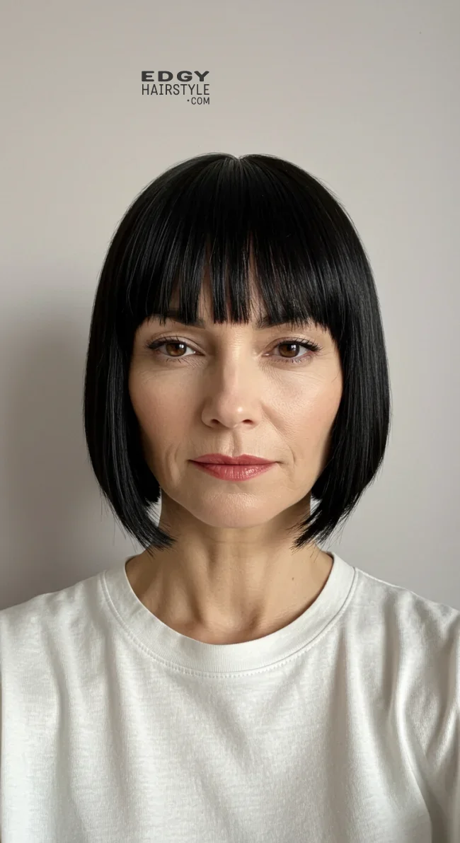 8. Chin-Length Blunt Cut | Modern Hairstyles For Older Women
