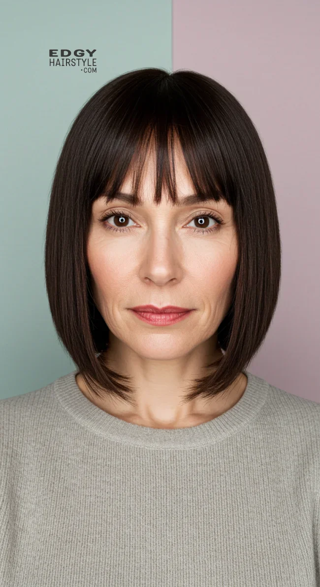 13. Sleek Mid-Length Straight Hair | Modern Hairstyles For Older Women