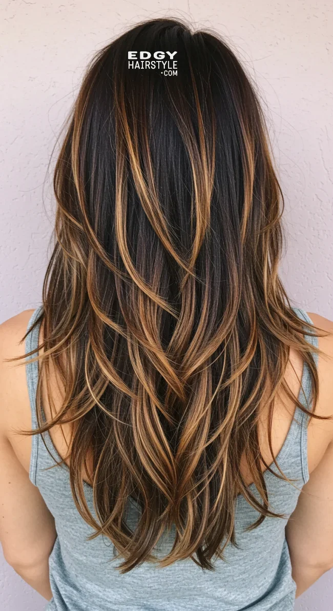 8. Layered V-Cut with Highlights | 8 Baddie Hairstyles To Elevate Your Style Game
