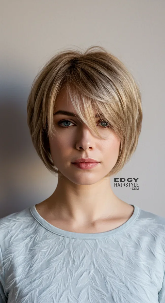 15. Feathered Short Bob | 15 Flattering Short Haircuts For Square Faces