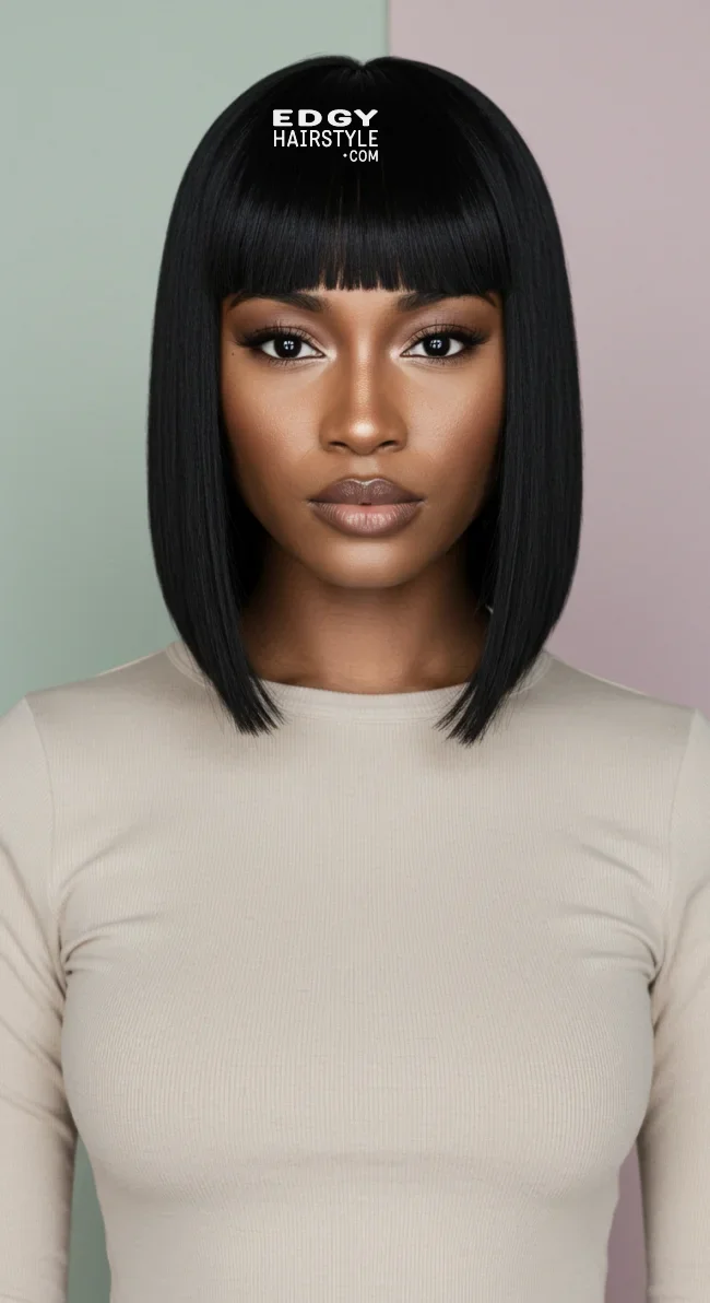 4. Sleek Long Bob (Lob) | 15 Hairstyle Ideas For Round Face And Thick Hair