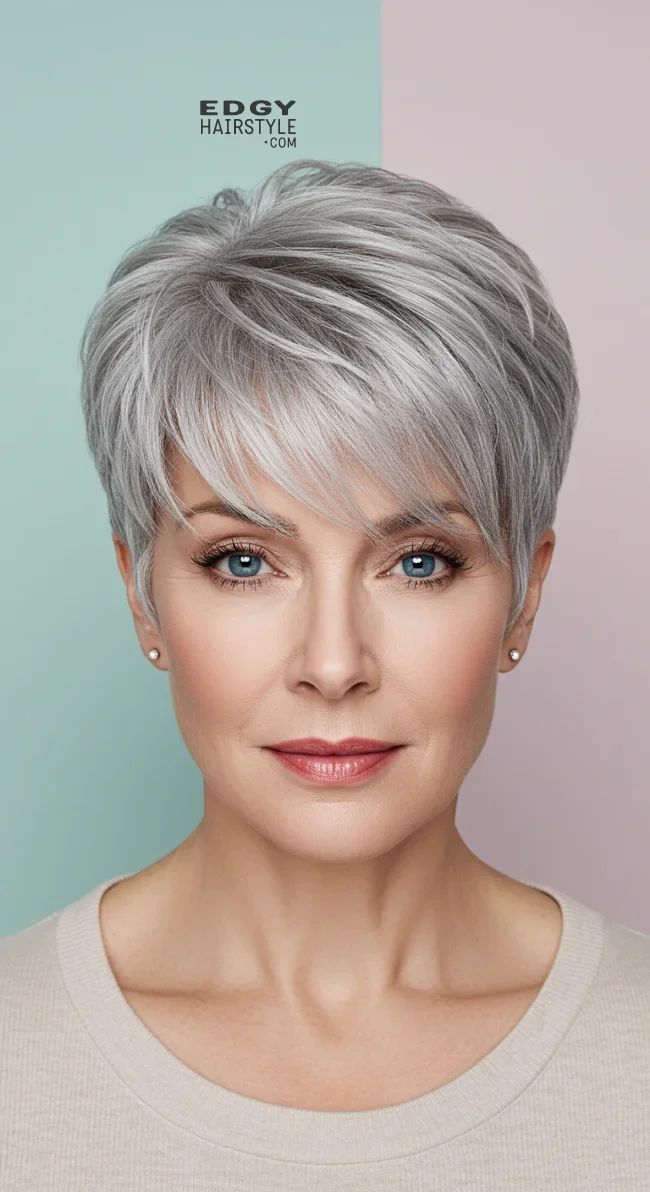 1. Short Silver Pixie Cut | 10 Chic Grey Hairstyles For Women Over 60 That You’ll Love To Try