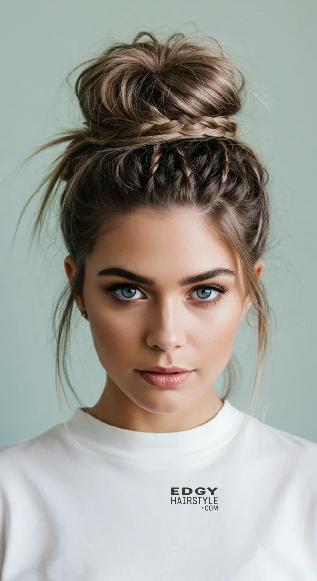 13. Messy Bun with Braids | Perfect Wedding Hairstyles: Timeless Trends For Your Special Day