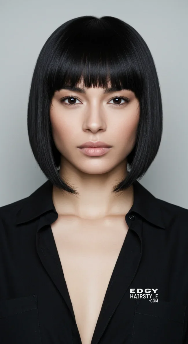 8. Sleek Shoulder-Length Bob | Low Maintenance Shoulder-Length Hairstyles For Thin Hair