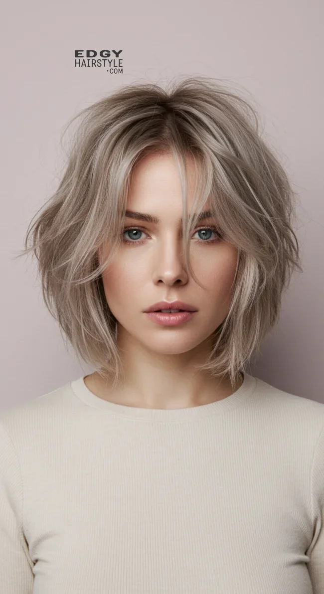 2. Wispy Shoulder-Length Bob | Low Maintenance Shoulder-Length Hairstyles For Thin Hair