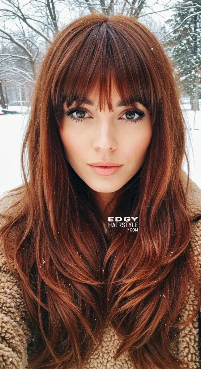 4. Curtain Bangs with Long Hair | Hairstyle Trends For Winter 2025: 10 Hottest Haircuts