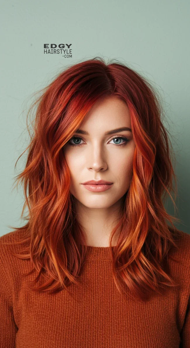 11. Sunset Red Layers | Winter’s Hottest Hair Color: Top Red Shades To Embrace This Winter