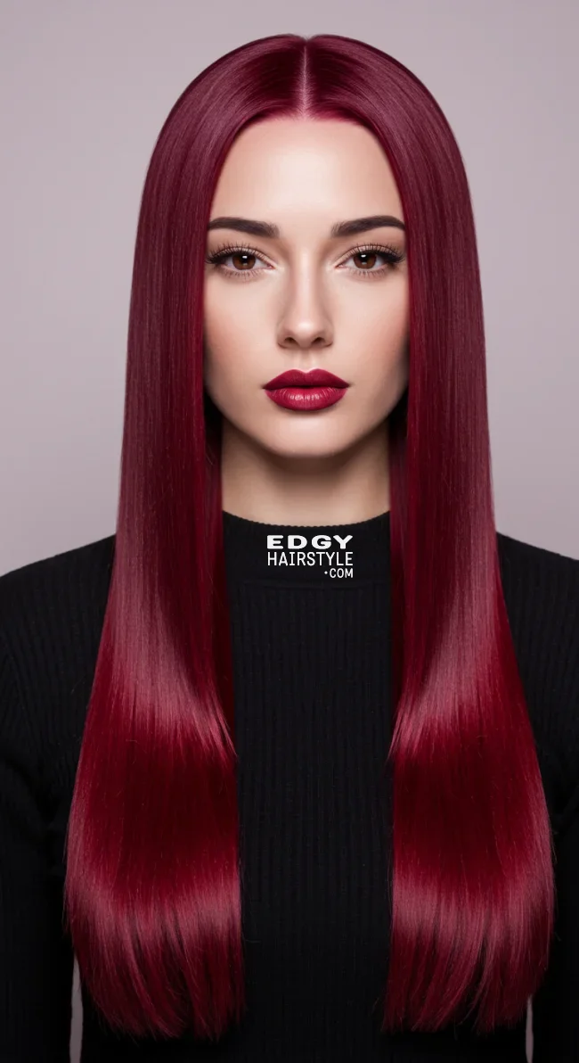9. Ruby Red Sleek Straight Hair | Winter’s Hottest Hair Color: Top Red Shades To Embrace This Winter