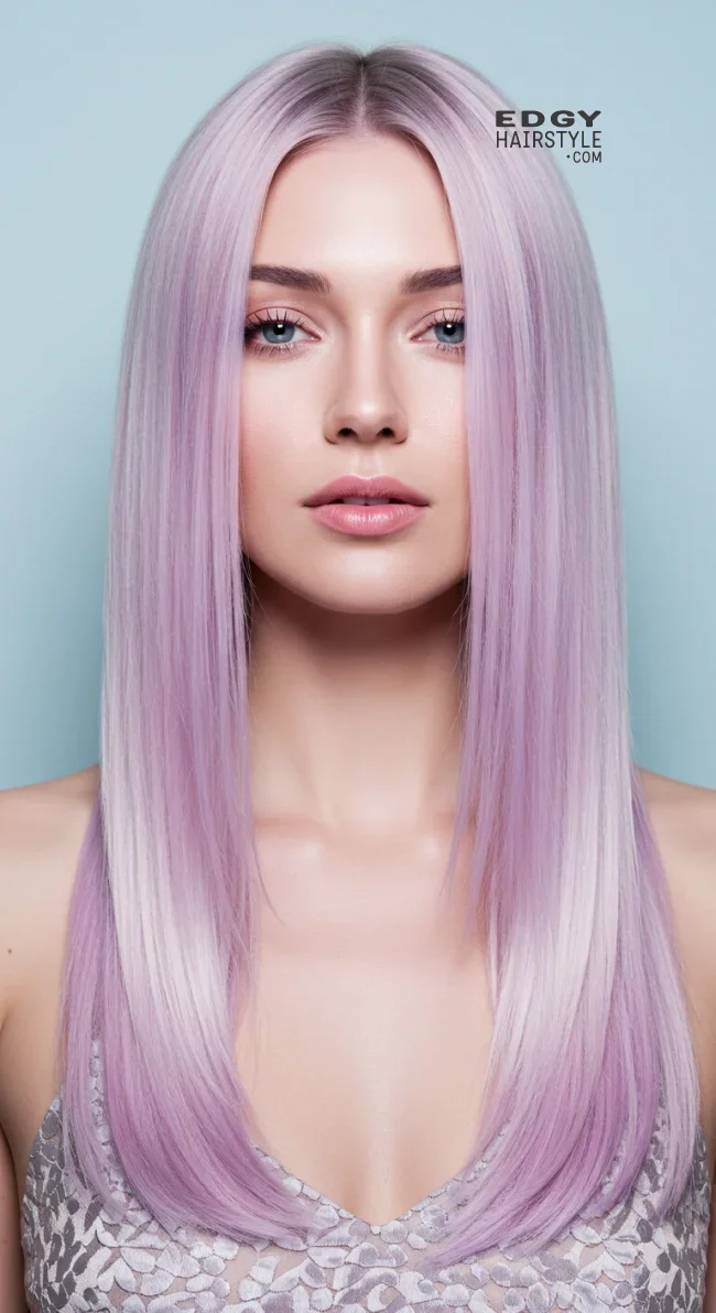3. Platinum Blonde with Soft Lilac Highlights | 15 Trendy Hairstyles With Purple Highlights