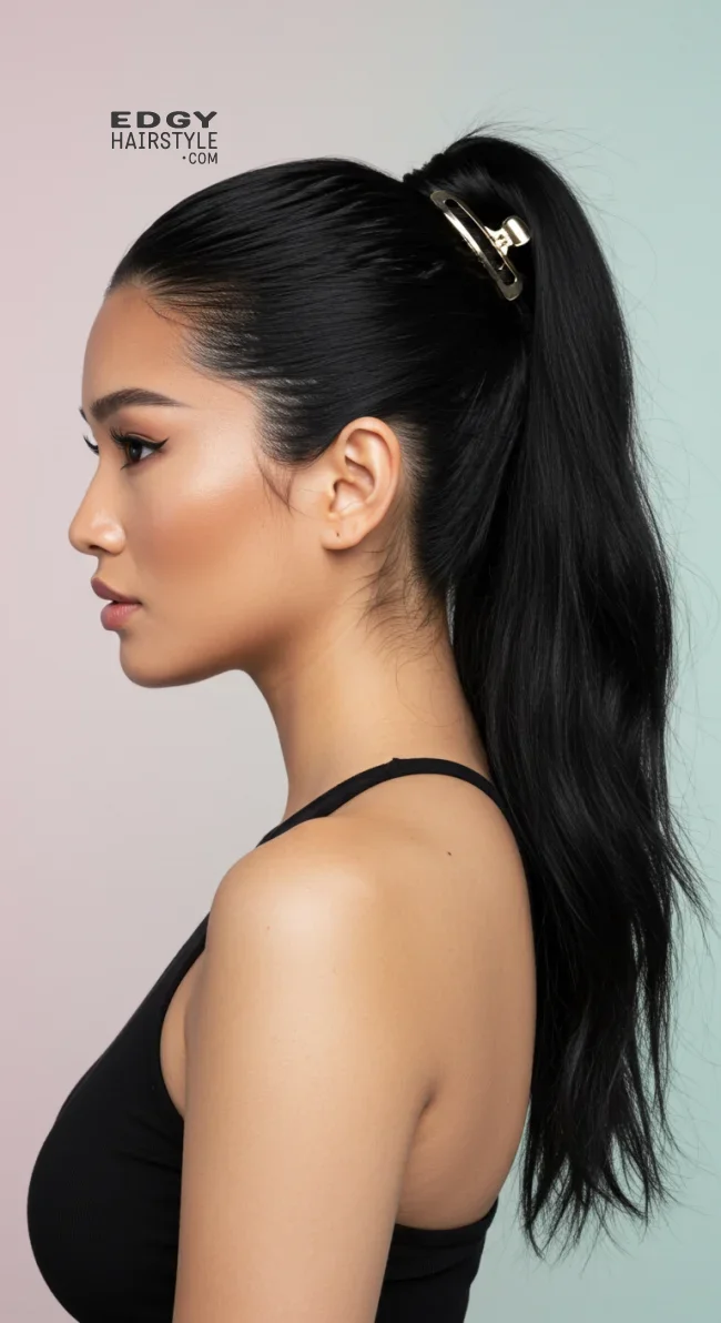 10. Clipped-Up High Ponytail | Ponytail Perfection: Max Volume Boost Hack For Your Ponytail