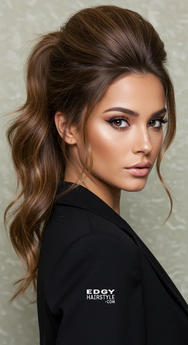 2. Teased Crown Ponytail | Ponytail Perfection: Max Volume Boost Hack For Your Ponytail