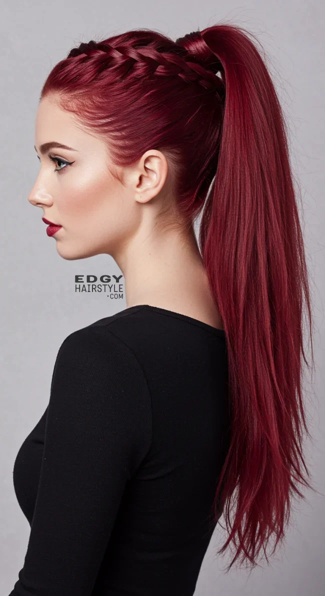 9. Braided Base Voluminous Ponytail | Ponytail Perfection: Max Volume Boost Hack For Your Ponytail