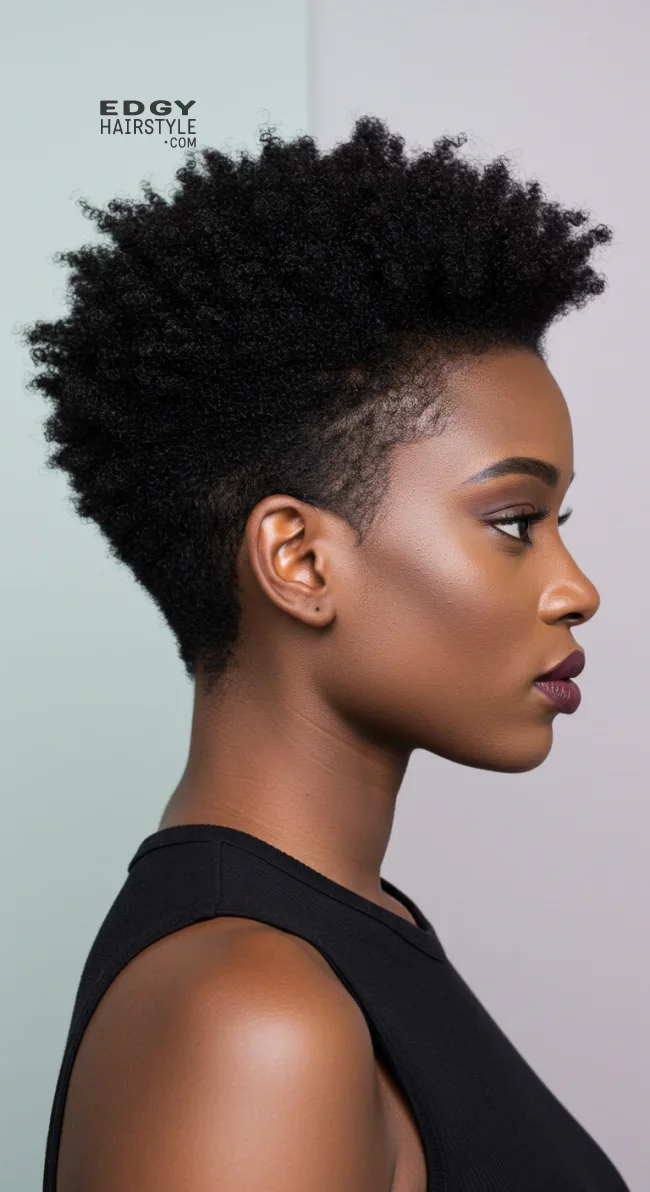 6. Shadow Fade with Defined Edges | Short Natural Fade Haircuts For Black Women