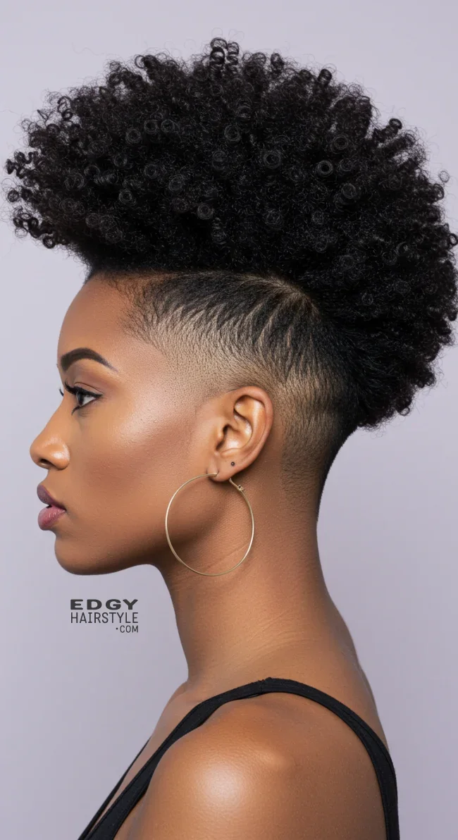 7. Mohawk Fade | Short Natural Fade Haircuts For Black Women
