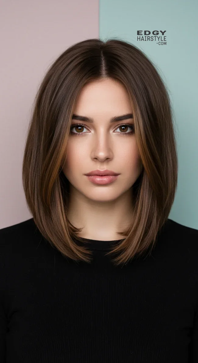 10. Layered Lob | Brunette Beauty: Unveiling The Trendiest Brown Hairstyles Of The Season