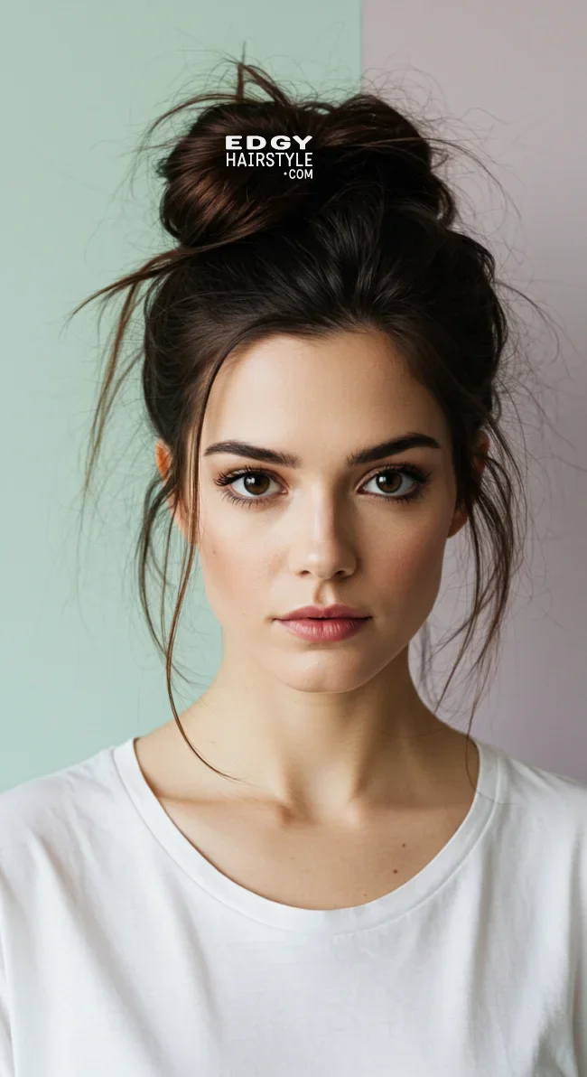 6. Messy Bun | Brunette Beauty: Unveiling The Trendiest Brown Hairstyles Of The Season