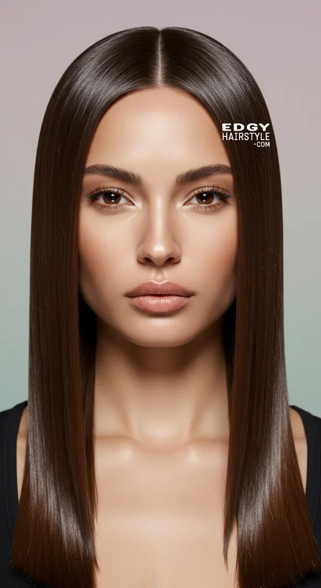 12. Straight and Sleek | Brunette Beauty: Unveiling The Trendiest Brown Hairstyles Of The Season